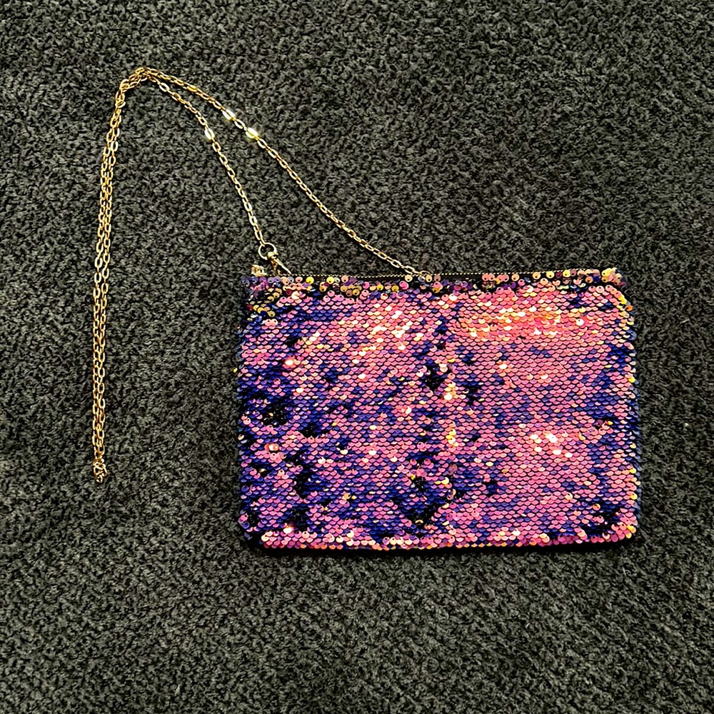 Multicolored Sequin Chainlink Shoulder Purse - image 1